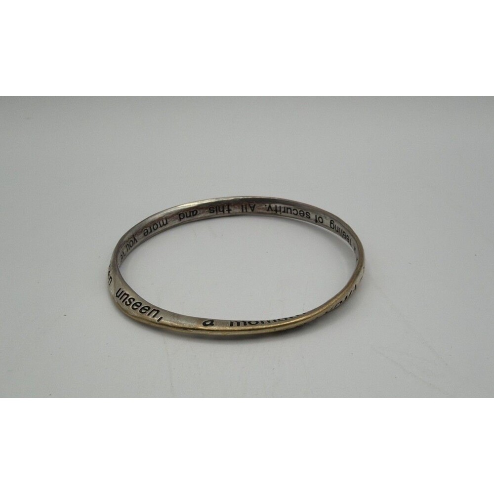 Engraved Quote Bangle Bracelet Grandmother Sentimental Metal